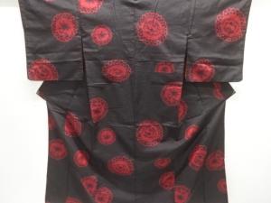 大正ロマン　抽象花模様織り出し着物
